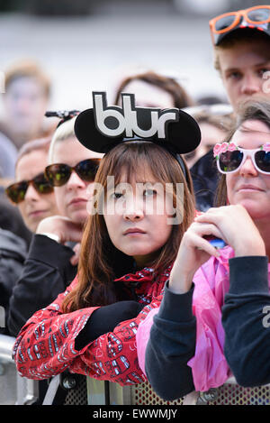 Blur plays British Summertime Hyde Park 2015 on 20/06/2015 .   . Picture by JEP Music Photography Stock Photo