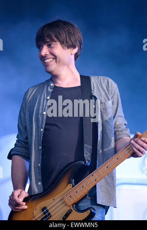 Blur plays British Summertime Hyde Park 2015 on 20/06/2015 .   Persons pictured: Alex James. Picture by JEP Music Photography Stock Photo