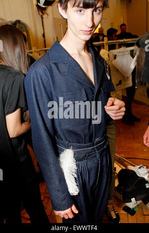 Backstage at J W Anderson London Collections Mens SS16 Stock Photo
