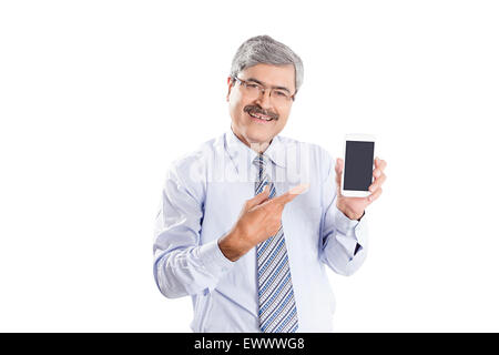 1 indian Business Man Quality Cell Phone showing Stock Photo