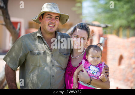 Namibia - Family portrait on farm in Africa. Stock Photo
