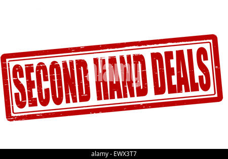 Stamp with text second hand deals inside, illustration Stock Photo