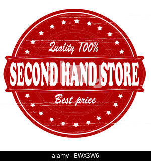 Stamp with text second hand store inside, illustration Stock Photo