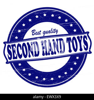 Stamp with text second hand toys inside, illustration Stock Photo