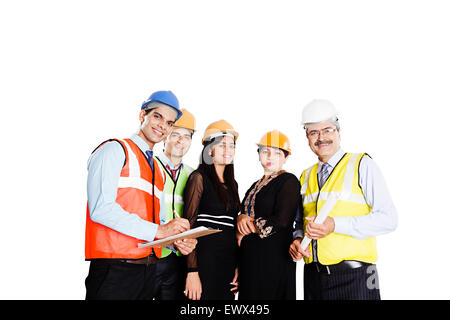 indian group Architect Teamwork Stock Photo