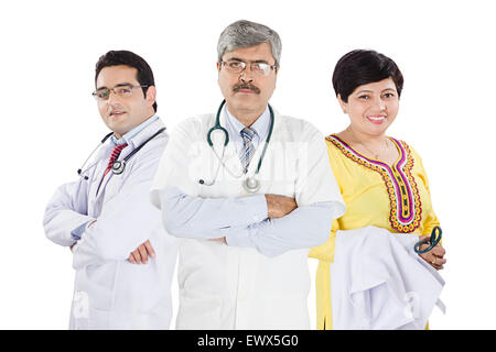 3 indian  Doctor Colleague standing pose Stock Photo