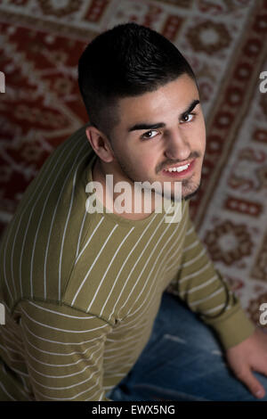 Muslim Man Is Praying In The Mosque Stock Photo