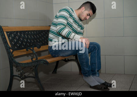 Muslim Man Preparing To Take Ablution In Mosque Stock Photo