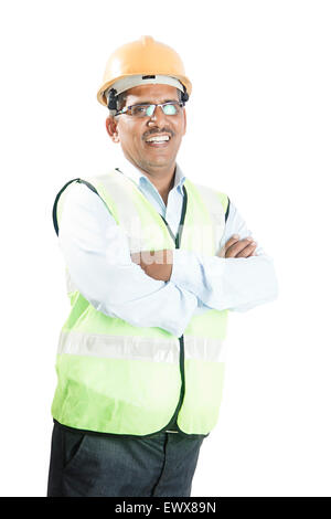 1 indian Architect standing pose Stock Photo