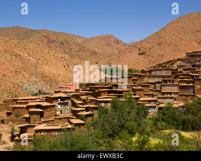 Moroccan mountain village in the High Atlas mountains Stock Photo