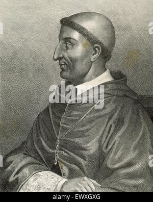 Francisco Jimenez of Cisneros (1436-1517). Spanish cardinal and statesman. Engraving, 19th century. Stock Photo