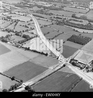 M4 Motorway Construction, June 1970. Near Woodley, Wokingham, Berkshire. Stock Photo