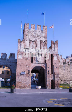 Ancient gateway to Soave, fortified city in the province of Verona, famous for the eponymous white wine. Stock Photo