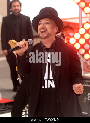 New York, New York, USA. 2nd July, 2015. Singer BOY GEORGE from Culture Club performs on the 'Today Show' 'Throwback Thursdays' Summer concert series held at Rockefeller Plaza. Credit:  Nancy Kaszerman/ZUMAPRESS.com/Alamy Live News Stock Photo
