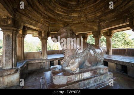 Nandi Devar temple at Khajuraho, Madhya Pradesh, India Stock Photo