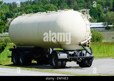 tank car parked in the summer, horizontal Stock Photo