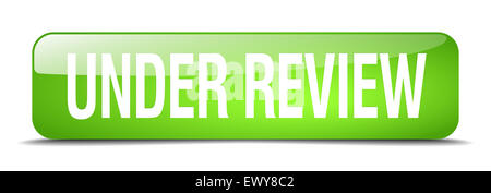 under review green square 3d realistic isolated web button Stock Photo