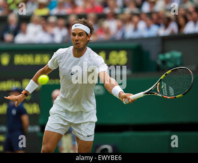 Wimbledon, London, UK. 02nd July, 2015. Tennis, Wimbledon, Rafael Nadal (ESP) in his match against Dustin Brown (GER) Credit:  Henk Koster/Alamy Live News Stock Photo