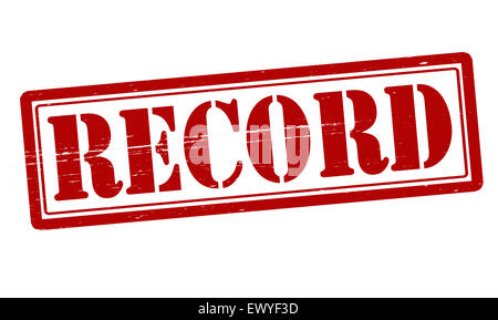 Stamp with word record inside, illustration Stock Photo