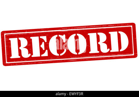 Stamp with word record inside, illustration Stock Photo