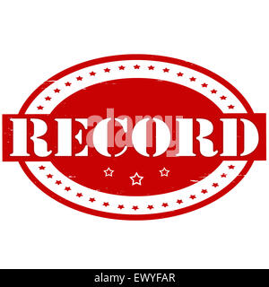 Record grunge rubber stamp on white, Stock Photo
