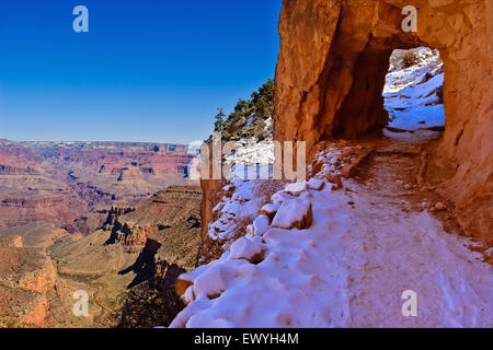 Grand Canyon View from  the south rim's Bright Angel Trail, Arizona, USA Stock Photo