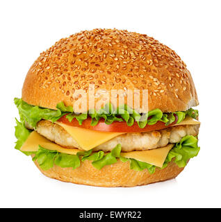 Cheeseburger isolated on white background Stock Photo