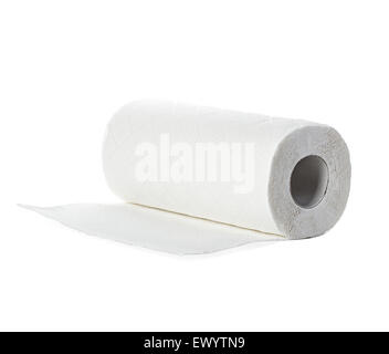 Roll of paper towel, isolated on white background Stock Photo