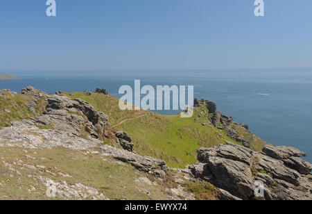 South West Coastal Path on the Coast of South Devon, England, UK Stock Photo