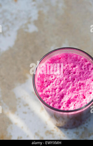 Fresh beetroot smoothie from above Stock Photo