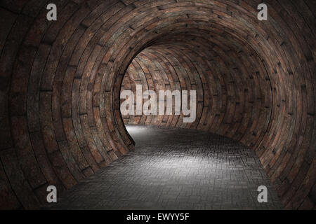 3d rendering of an old stones tunnel Stock Photo