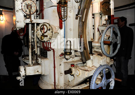 Ouvrage Hackenberg,block 7,turret for twin 135mm bomb-launchers,Maginot line,WWII,Veckring,Moselle,Lorraine,France Stock Photo