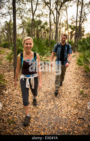 Hikers, Skidaway Island State Park , Savannah, Georgia, USA Stock Photo