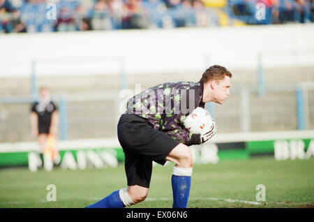 Cardiff 1-4 Fulham, League Division 3 match at Cardiff City Stadium, Saturday 9th March 1996. Goalkeeper David Williams in action. Stock Photo