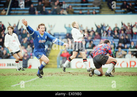 Cardiff 1-4 Fulham, League Division 3 match at Cardiff City Stadium, Saturday 9th March 1996. Stock Photo