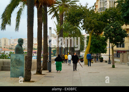 Paseo de las Palmeres, promenade in front of marina, Ceuta, Spanish enclave inside Morocco, northern Africa Stock Photo