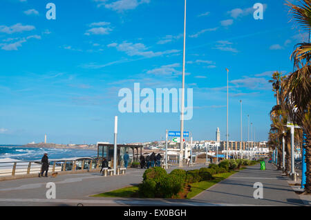 Promenade, in front of Plage Lalla Meryem, Ain Diab, resort, Casablanca, Morocco, northern Africa Stock Photo