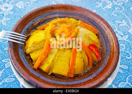 Couscous viande, Moroccan dish with meat, Marche Central, Central market, Casablanca,  Morocco, northern Africa Stock Photo