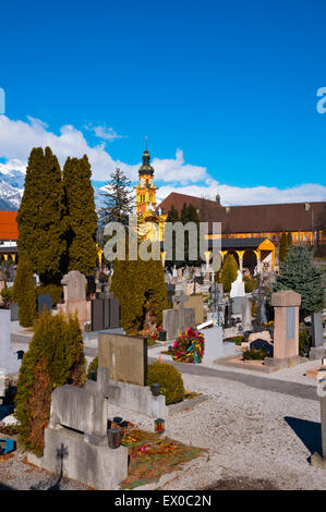 Friedhof Wilten, cemetery, Wilten district, Innsbruck, Inn Valley, Tyrol, Austria Stock Photo