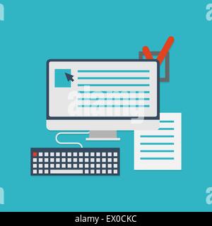 Flat concept of documents for business - vector illustration Stock Vector