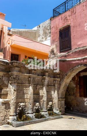 Rimondi Fountain, Rethymno, Crete, Greece Stock Photo