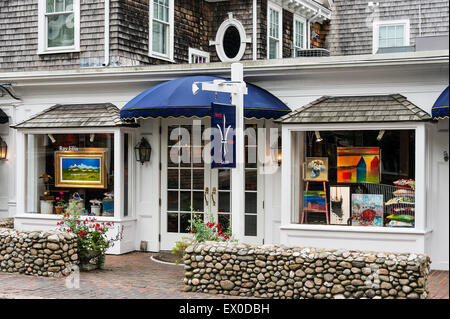 Water Street art gallery, Edgartown, Martha's Vineyard, Massachusetts, USA Stock Photo