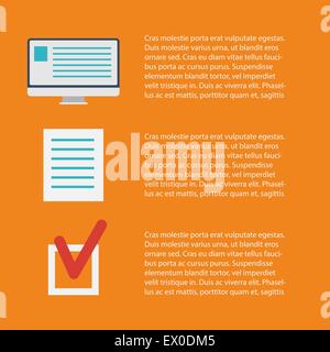 Flat concept of documents for business - vector illustration Stock Vector