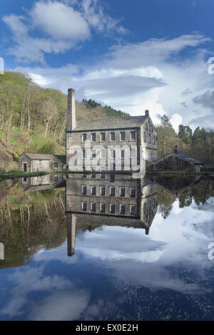 Gibson Mill. A former cotton mill now run as a visitor centre and cafe at Hardcastle Crags, Calderdale, West Yorkshire, UK Stock Photo