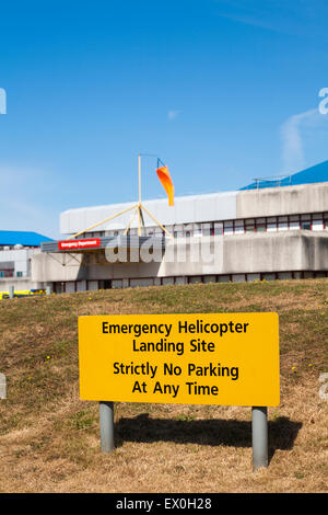 Emergency Helicopter Landing Site sign outside The Royal Bournemouth Hospital, Bournemouth Stock Photo