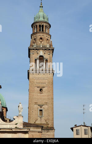 The bell tower of San Giovanni Evangelista church in Parma, Italy. Stock Photo