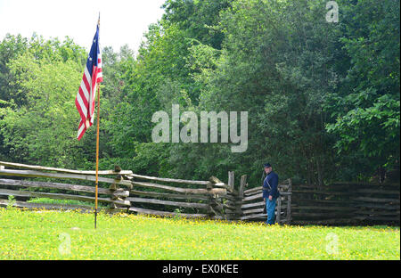 Ulster American Folk Park, County Tyrone, Northern Ireland.  03 July 2015. Independence Day Celebrations. Re-enactments from the American Civil War at the Ulster American Folk Park form part of the Independence Day weekend of celebrations, 3rd – 5th July in Omagh, County Tyrone. Credit:  George Sweeney/Alamy Live News Stock Photo