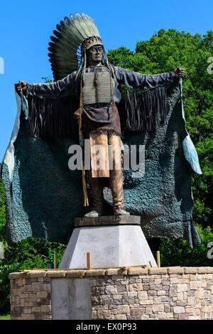A statue honoring Native Americans on the campus of the University of Central Oklahoma Stock Photo