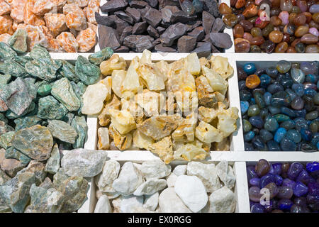 A variety of colourful semi-precious stones Stock Photo