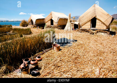 Uros Islands - Lake Titicaca - Peru Stock Photo